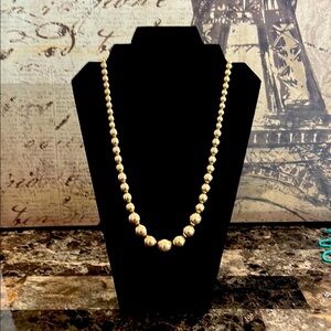 Elegant Gold Beaded Necklace EUC